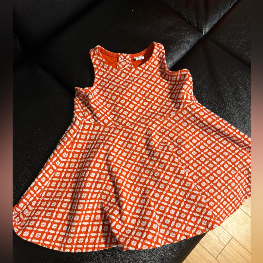 Janie and Jack Orange and White Patterned Dress